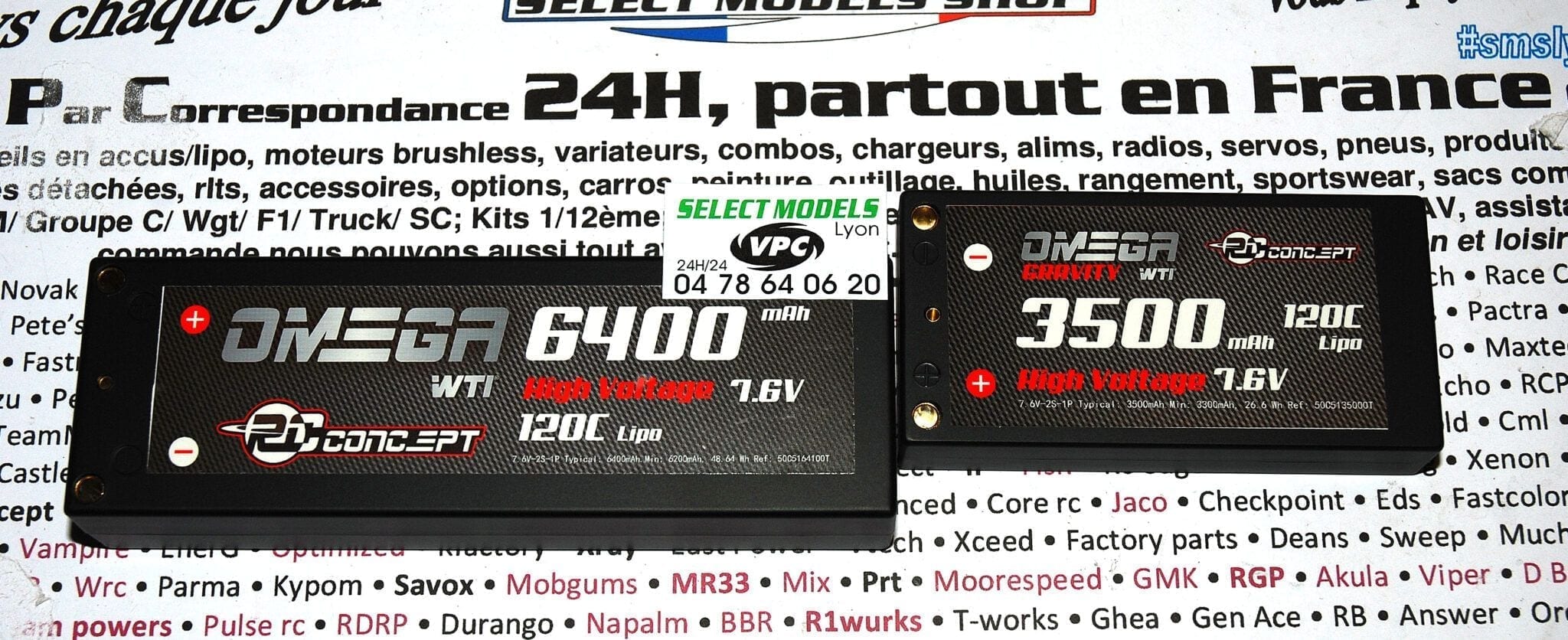 Lipo HV 7.6v 120c rc concept en 3500 shorty lcg et 6400mAh