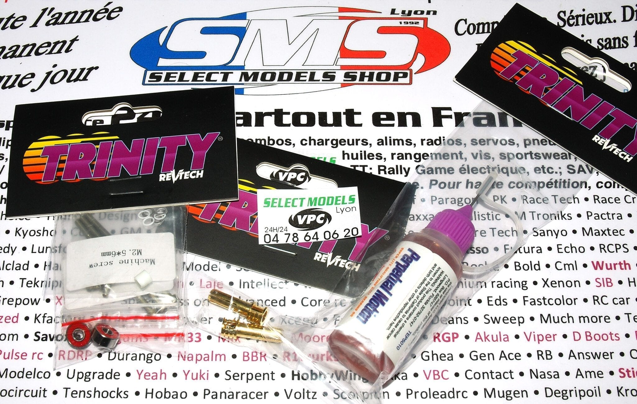 Trinity Prises 5mm réglables, set moteur pro, huile fine