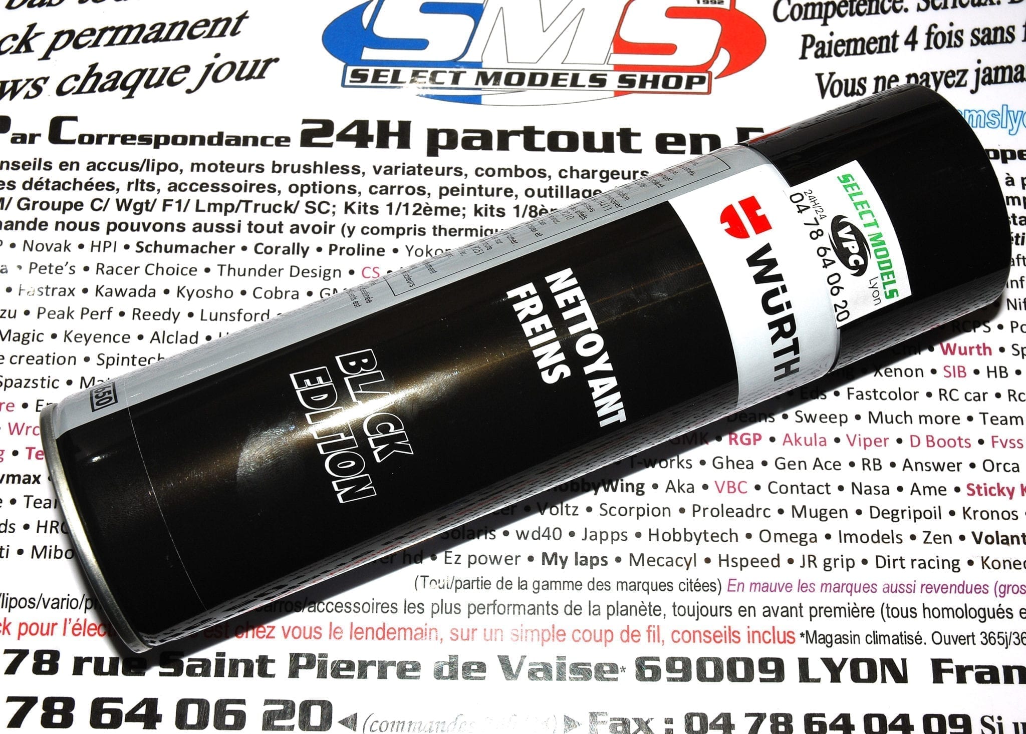 Promo sur bombe Wurth nettoyant frein look noir