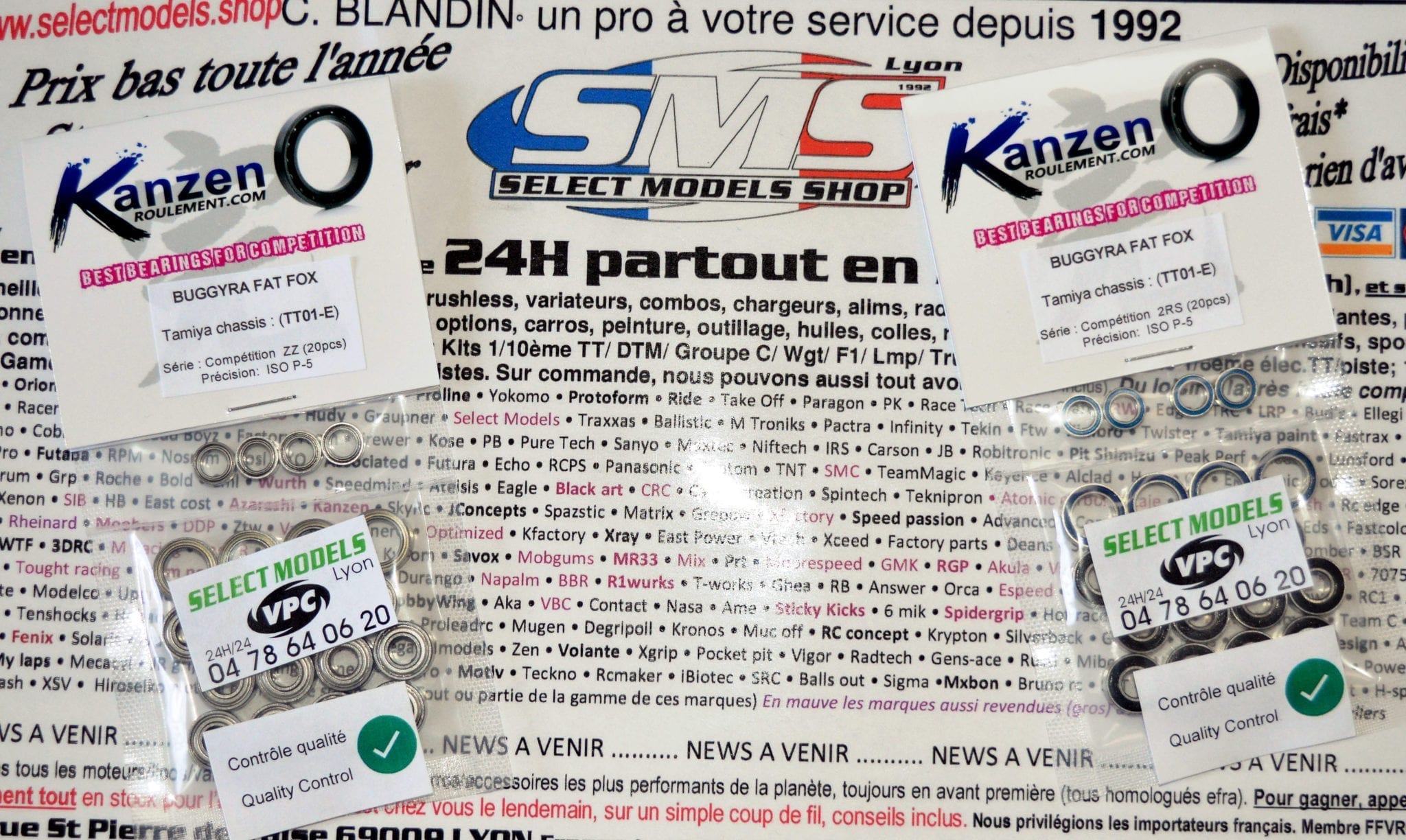 Kits roulements Kanzen pour truck type tt01-E